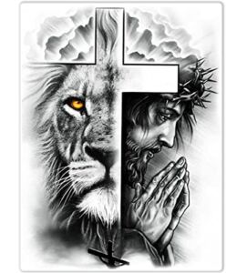 Full Drill Lion &Jesus Diamond Painting Kits for Adults&Beginners 5D DIY Redemption Diamond Art Kits Paint with Round Diamonds and Gems for Home Wall Decor Gifts(12.6”x17.7”)