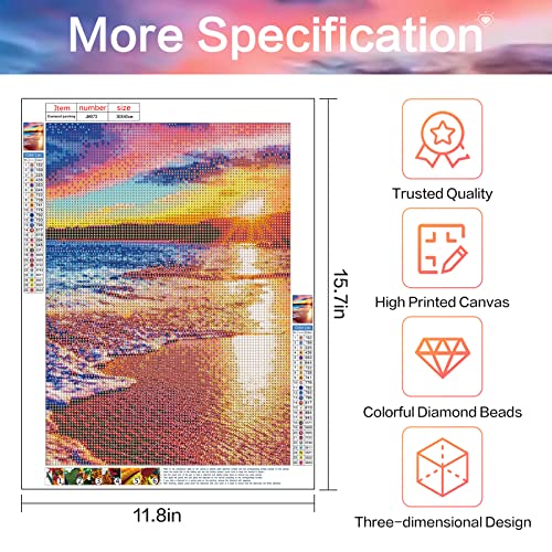 Uatiodo Diamond Painting Kits for Adults, 6 Pack Diamond Painting Kit, DIY 5D Diamond Art Paintings, Sunset Beach Paint with Diamonds, Home Wall Decor, 12*16 inch | The Storepaperoomates Retail Market - Fast Affordable Shopping