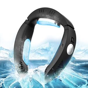Portable Air Conditioner Neck Fan Rechargeable 3500mah Battery Neck Warmer with Three Cooling Plates 6 Speeds Personal Fan for Travel Sport Outdoor Office