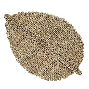 Woven Wall Leaf Decor – Handcrafted Braided Seagrass in Leaf Shape Decor for Boho Style – Unique Wall Accents Design for Living Room, Bed Room and Housewarming Gift (Cypress)