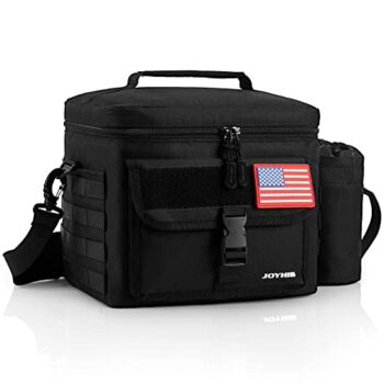JOYHILL Tactical Lunch Box for Men, Insulated Lunch Bag with Detachable Bottle Pouch Holder, Large Durable Thermal Cooler Bag for Adult, Modern Leakproof Bag for Adult Work, Camping, Picnic, Black | The Storepaperoomates Retail Market - Fast Affordable Shopping