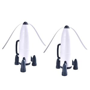 PIAOPIAONIU 2 Pcs Fly Fans for Tables Portable Picnic Food Fan Table Fans to Keep Flies Away From Meal,Upgraded Rocket Shaped Flying Fan for Outdoor Indoor Food Party