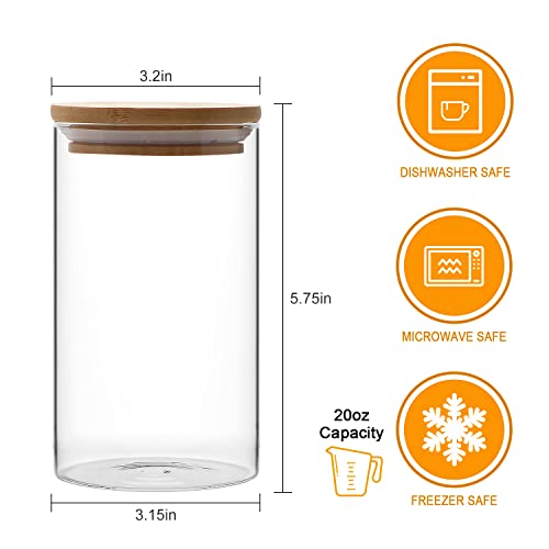 Glass Jars Set,Borosilicate Glass Food Storage Containers,20 oz Airtight Kitchen Canisters with Bamboo Lids for Pantry Organization,Clear Food Jars for Spice,flour,Nuts,Oatmeal,Coffee,9 Pack | The Storepaperoomates Retail Market - Fast Affordable Shopping