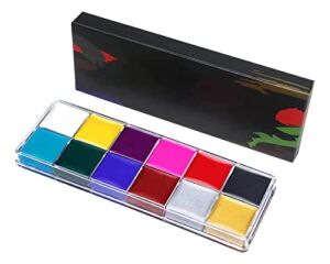 Halloween Face Body Paint Oil 12 Color, Professional Non Toxic Safe Halloween Party Makeup Painting Kit for Kids and Adult