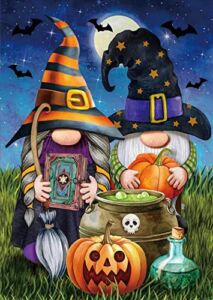 Halloween Diamond Painting Kits for Adults – Gnome Diamond Art Kits for Adults Beginners, DIY Full Drill Diamond Dots Paintings with Diamonds 5D Crystal Gem Art and Crafts for Adults 12X16inch