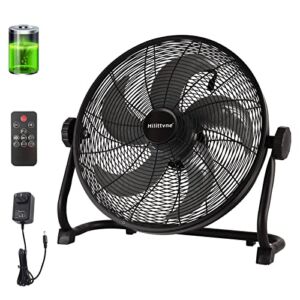 Rechargeable Cordless Floor Fan,16-Inch,Cordless Outdoor Fan, Industrial Fan,Air Circulating Fan ith 360-Degree Tilt,High Velocity Electric Industrial and Home Floor Fan for Camp, Commercial,Office …
