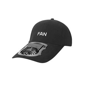 Sunlucky Fan Hat USB Charging Baseball Golf Hat Cool Your Face in Hot Sun Summer Camping & Hiking for Adults Teens (Black -2), One Size