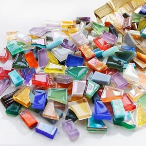 250g Mixed Color Glass Mosaic Tiles for Mosaic Projects Mini Irregular Shapes for DIY Picture Home Mosaic Decoration Creative Art Material ( Color : Mix Color )