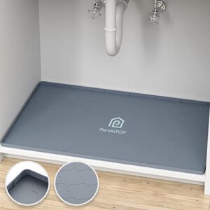 Under Sink Mat, 34″ x 22″ Silicone Kitchen Cabinet Tray, Waterproof & Flexible Under Sink Liner for Kitchen Bathroom and Laundry Room
