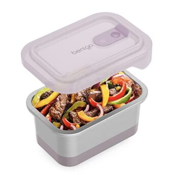 Bentgo® MicroSteel™ Heat & Eat Container – Microwave-Safe, Sustainable & Reusable Stainless Steel Food Storage Container with Airtight Lid for Eco-Friendly Meal Prepping (Lunch Size – 3 Cups) | The Storepaperoomates Retail Market - Fast Affordable Shopping