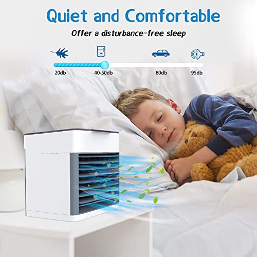 Portable Air Conditioner, Evaporative Air Cooler in 3 Speed, USB Air Personal Conditioner with LED Light for Home Office Bedroom-z7 | The Storepaperoomates Retail Market - Fast Affordable Shopping