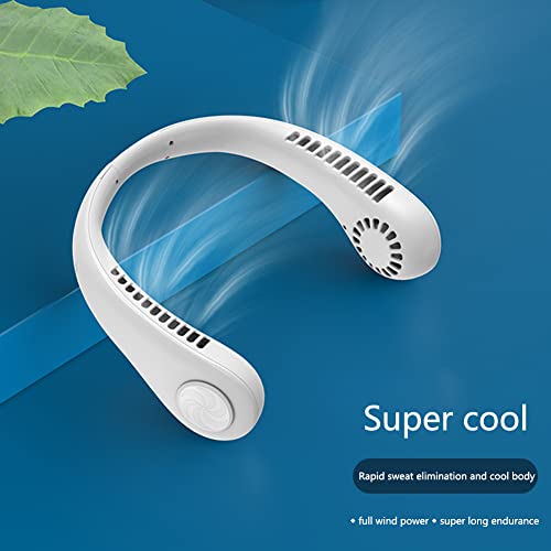 Awakingdemi Mini Neck Fan USB Rechargeable Portable Bladeless Hanging Neck Sports Fans Air Conditioner Ventilador 22-Hole Air Outlet for Student Office Home Outdoor, White | The Storepaperoomates Retail Market - Fast Affordable Shopping