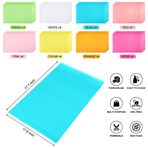 Honeydak 32 Pcs Refrigerator Liners Washable Mats Liner Covers Pads Waterproof Oilproof No BPA Home Kitchen Gadgets 17.7 x 11.6 inches | The Storepaperoomates Retail Market - Fast Affordable Shopping