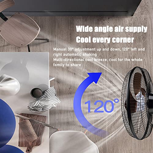 Wall Mount Fan, 16 Inch 5 Blades 3 Speeds Metal Fan, High Velocity Oscillating Fan for Industrial, Commercial and Residential Use | The Storepaperoomates Retail Market - Fast Affordable Shopping