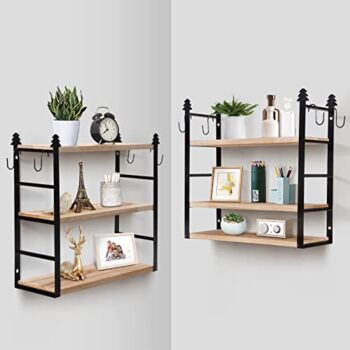 JYSCM Floating Shelves, Durable Sturdy Metal Frame, Easy to Install Wall Mounted Shelves, Modern Room Décor for Multiple Storing Purposes, Suitable for Home and Office (Natural Wood). | The Storepaperoomates Retail Market - Fast Affordable Shopping
