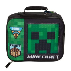Minecraft Lunch Box for Boys and Girls – Soft Insulated Lunch Bag for Kids, Green
