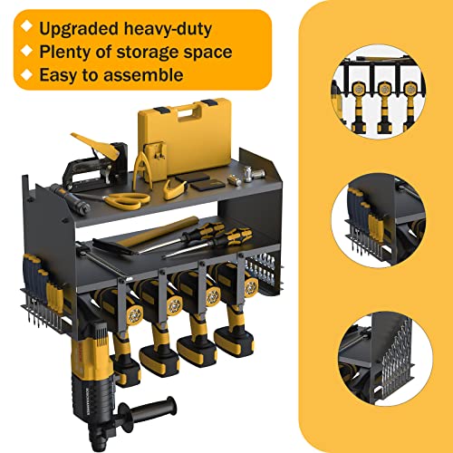 Power Tool Organizer, Heavy Duty Garage Organizers and Storage Racks, 5 Drill Bit Screwdriver Holder Wall Mount Metal Shelves for Cordless Drill Charging Station, Workshop | The Storepaperoomates Retail Market - Fast Affordable Shopping