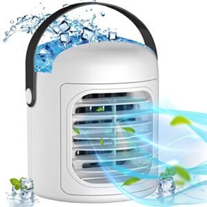 Portable Air Conditioner,3-in-1 Personal Air Cooler, Desk Mini Portable Ac with Ice Packs, 2000 mAh Rechargeable Battery
