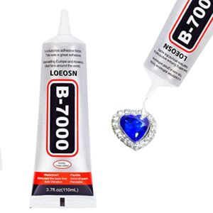 B7000 Jewelry Glue for Metal and Stone, Super Glue for Cell Phones, Fabric Glue for Rhinestones, Super Adhesive Glue for Rhinestone Crafts Fabric Metal Stone Nail Art Wood Glass (110 ml/ 3.7oz)