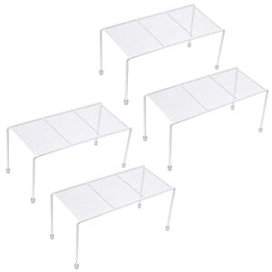 Mesh Kitchen Shelves,Cabinet Storage Shelf Rack, Cabinet Organization Mini Storage Shelf (White, 4)