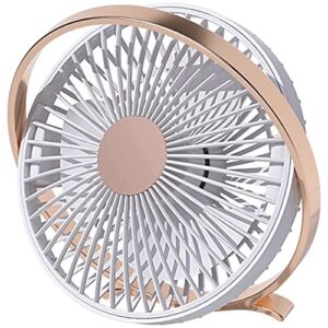 USB Desk Fan Mini Desktop Table Fans 2 Speed Personal Quiet Fan with Strong Airflow Portable Cooling Fan with Head Adjustable for Home Bedroom Dormitory Office Table & Desktop, Gold