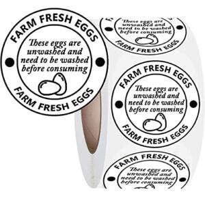 2 Inch Farm Fresh Eggs Carton Labels for Chicken,Quail,Egg Packaging Stickers,500 Pcs Per Pack