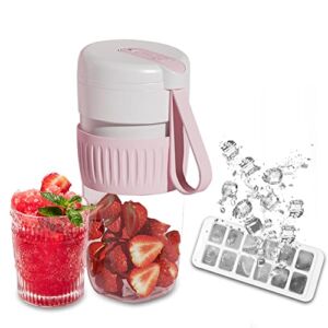 WOOLALA 【2022 Cool Drinks】 Portable Smoothie Blender with Ice Cube Tray, 380ML Personal Blender Mini Juicer Cup for Commuting Travel Sports, One Blender Bottle for Blending & Drinking