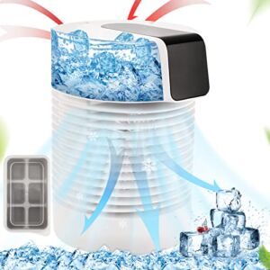 Portable Air Conditioner Fan,HINSARCD F22 Personal Evaporative Air Cooler With 3 Speed Wind Modes 360°Oscillating Fan Build in 4000MAH And Quiet Operation For Small Room Office Desktop Cooling Fan