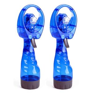 Generic Deluxe Handheld Battery Powered Water Misting Fan, Summer Cool Portable Spray Fan 2 Pack (blue)