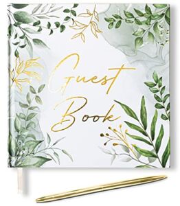 LEMON SHERBET® Wedding Guest Book With Gold Pen – Guest Book Wedding Reception – Baby Shower Guest Book – Polaroid Guest Book For Wedding – Wedding Guestbook – Wedding Sign In Book