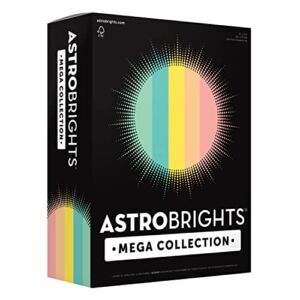 Astrobrights Mega Collection, Colored Cardstock, Punchy Pastel 5-Color Assortment, 320 Sheets, 65 lb./176 gsm, 8.5″ x 11″ – MORE SHEETS! (91780)