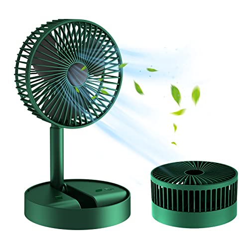 Maelifu Folding Fan Quiet 3- Speed Wind Highly Stretchable Simulated Natural Wind 180 ° Adjustment Battery Powered or USB Powered Home Desk Bedroom Portable Travel Mini Decorative Fan（Green) | The Storepaperoomates Retail Market - Fast Affordable Shopping