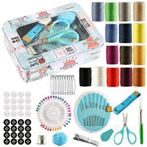 Sewing Kit Portable Mini Sewing Kit for Adults Basic Travel Emergency Beginner Kids Hand DIY Sewing Products Small Home Repair Needle and Thread Kit with Scissors, Thimble, Tape Measure etc