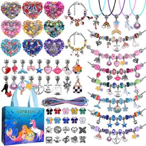 AIPRIDY Charm Bracelet Making Kit,DIY Craft for Girls, Unicorn Mermaid Crafts Gifts Set for Arts and Crafts for Girls Teens Ages 6-12 (150 Pieces)