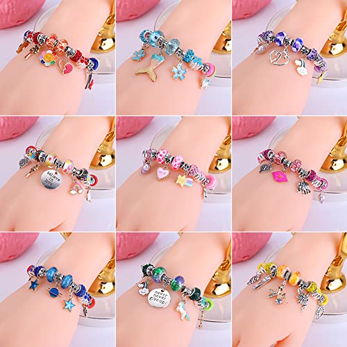 AIPRIDY Charm Bracelet Making Kit,DIY Craft for Girls, Unicorn Mermaid Crafts Gifts Set for Arts and Crafts for Girls Teens Ages 6-12 (150 Pieces) | The Storepaperoomates Retail Market - Fast Affordable Shopping