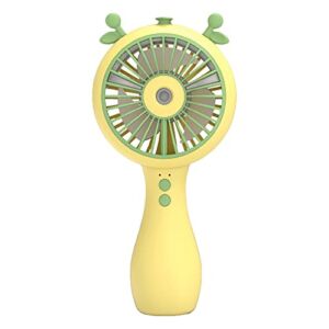 Handheld Portable Fan, 110Minutes Working Time USB Rechargeable Air Cooler with Water Spray Yellow 1
