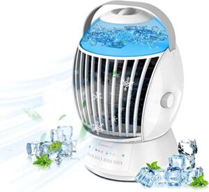 Runatch Mini air Conditioner Portable,500ml Evaporative Portable Personal Air Cooler USB Personal Desktop Cooling Fan with 3 Speeds,90°Oscillation,2 Mist Adjustments as Humidifier,Small Air Cooler