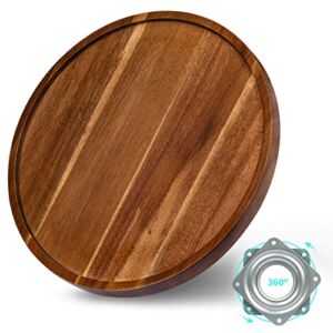 ANBOXIT Lazy Susan Organizer for Table, 10 Inch Wooden Lazy Susan Turntable for Cabinet, Acacia Wood Turntable Kitchen Spice Rack (1 Pack)