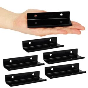 Black Vinyl Record Shelf Wall Mount 6 Pack,Vinyl Holder Wall,Acrylic Album Record Holder Display Your Daily LP Listening in Office Home (Black)