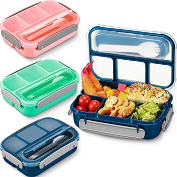 Hotop 3 Packs Bento Box, Adult Lunch Box for Kids, Adults, Toddler Containers 1300ml with 4 Compartment & Fork Leak Proof, Microwave, Dishwasher, Freezer Safe, Blue, Green, Pink, HT-Hotop-274 | The Storepaperoomates Retail Market - Fast Affordable Shopping