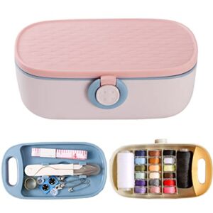 Sewing Kit, Portable Sewing Kit for Adults, Plastic Sewing Box Needle and Thread Kit Sewing Accesories and Supplies