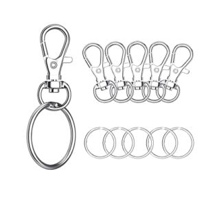 20pcs Keychain Clips for DIY Crafts, Swivel Snap Hooks with Key Rings, Lobster Claw Clasp for Key Ring Clip Lanyard, Jewelry Making,Christmas Decoration,Gift