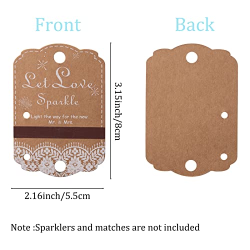 100pcs Rustic White Lace Wedding Sparkler Tags with Match Holder and Striker Send Off Exit Tags for Wedding, Kraft Paper | The Storepaperoomates Retail Market - Fast Affordable Shopping