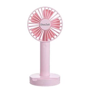Portable Handheld Fan, Portable Small Fan with 3 Wind Speeds, USB Rechargeable Hand Fan with base, Mobile Phone Holder Fan, Personal Fan Battery Operate for Bedroom, Office, Kitchen, Makeup