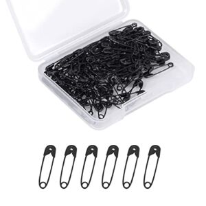 KINBOM 120 Pcs 19mm Safety Pins, Mini Safety Pins Metal Safety Pins for Art Craft Sewing Jewelry Making (Black)