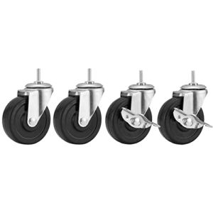 3 Inch Metal Shelf Wheels Set of 4 Wire Shelving Wheels Heavy Duty Wheels for Metal Shelving,Storage Shelf Wheels 1/4″ – 20 Metal Rack Wheels, Shelf Wheels,Wheels Replacement for Shelving Unit