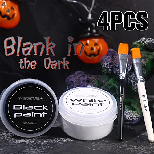 BOBISUKA Blank in the Dark Black + White Oil Face Body Paint Set, Large Capacity Professional Paint Palette Kit with Brushes for Art Theater Halloween Party Cosplay Clown Sfx Makeup for Adults (140g/4.93 oz) | The Storepaperoomates Retail Market - Fast Affordable Shopping