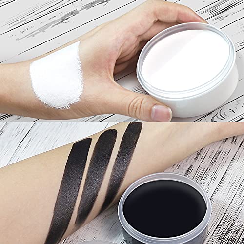 BOBISUKA Blank in the Dark Black + White Oil Face Body Paint Set, Large Capacity Professional Paint Palette Kit with Brushes for Art Theater Halloween Party Cosplay Clown Sfx Makeup for Adults (140g/4.93 oz) | The Storepaperoomates Retail Market - Fast Affordable Shopping