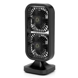 Dytecue Table Oscillating Tower Fan, Portable Desk Fan with 3-Speed Options, Dual Air Circulation, 180°90° Oscillation, Personal Sharable Quiet Table Fan for Home Office Desktop Bedroom, 12.6 inch