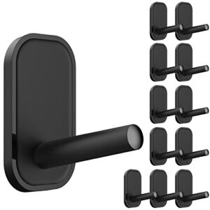 INNOPLUS Adhesive Hooks, Command Hook, Command Hooks Heavy Duty, Wall Hooks, Command Hooks for Hanging, Sticky Hook for Backpack, hat, Scarf, Belt, Hanging Coats, Water-Resistant (12 Pack, Black)